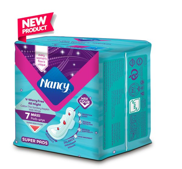 نوار بهداشتی بالدارنازک کتان فوق العاده بزرگ –(.maxi) super pads